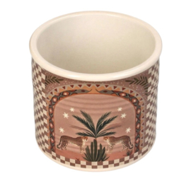 Stoneware Planter Palm Cheetah