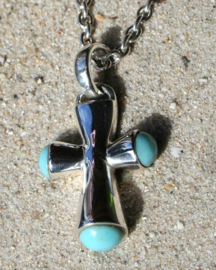 Round Cross Pendant Sterling Silver