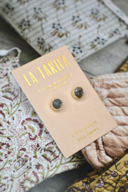 Labradorite Studs Gold Vermeil