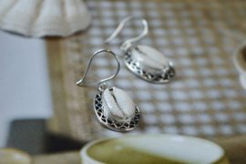 Cowrie Shell Sterling Silver Earrings