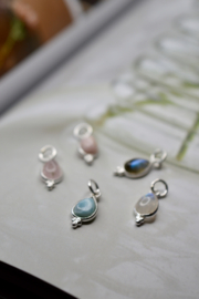 Pear Shaped Gemstone Pendant Sterling Silver