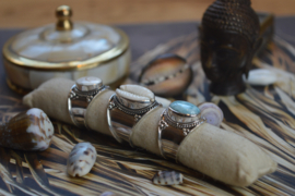 Tribal Cowrie Shell Ring Sterling Silver