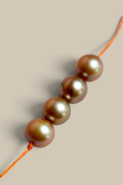 Zoetwater Parel Kralen 7 mm - Champagne (per 4 stuks)