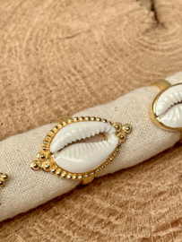 Cowrie Shell Ring Gold Vermeil