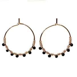 Beaded Hoops Onyx