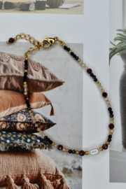 Mix Mineral & Pearl Bracelet Brown