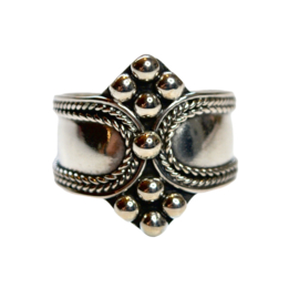 Dotted Tribal Bali Ring Sterling Silver