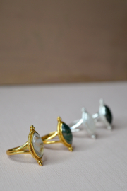 Moonstone Star Gazer Ring Gold Vermeil