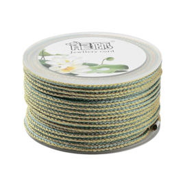 Gevlochten Koord 2.5mm Gold - Aquamarine (1 Mtr)