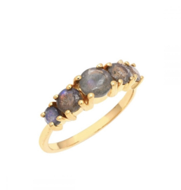 Labradorite Multi Stone Ring Gold Vermeil