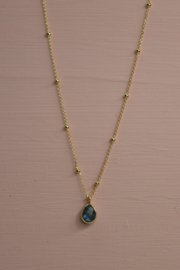 Labradoriet Rani Drops Ketting - Gold Plated
