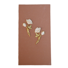 Pink Rose Earstuds Gold Plated