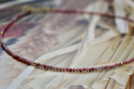 Rhodonite Beaded Gold Vermeil Necklace