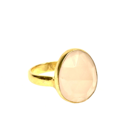 Rose Quartz Ring Gold Vermeil 17.5