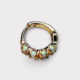 Small Opal Hoop Gold Plated