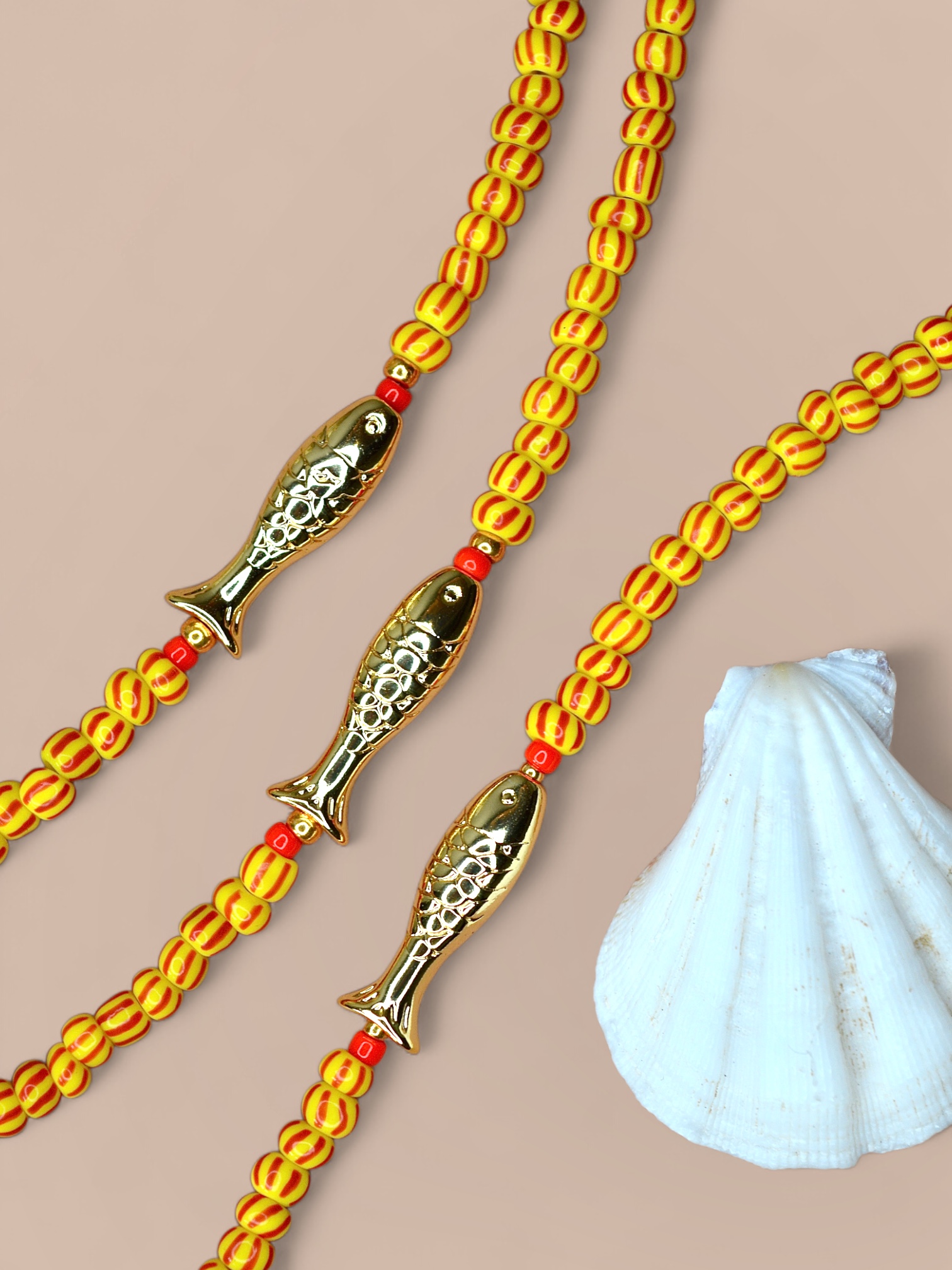 Fish & Stripes Bracelet Gold