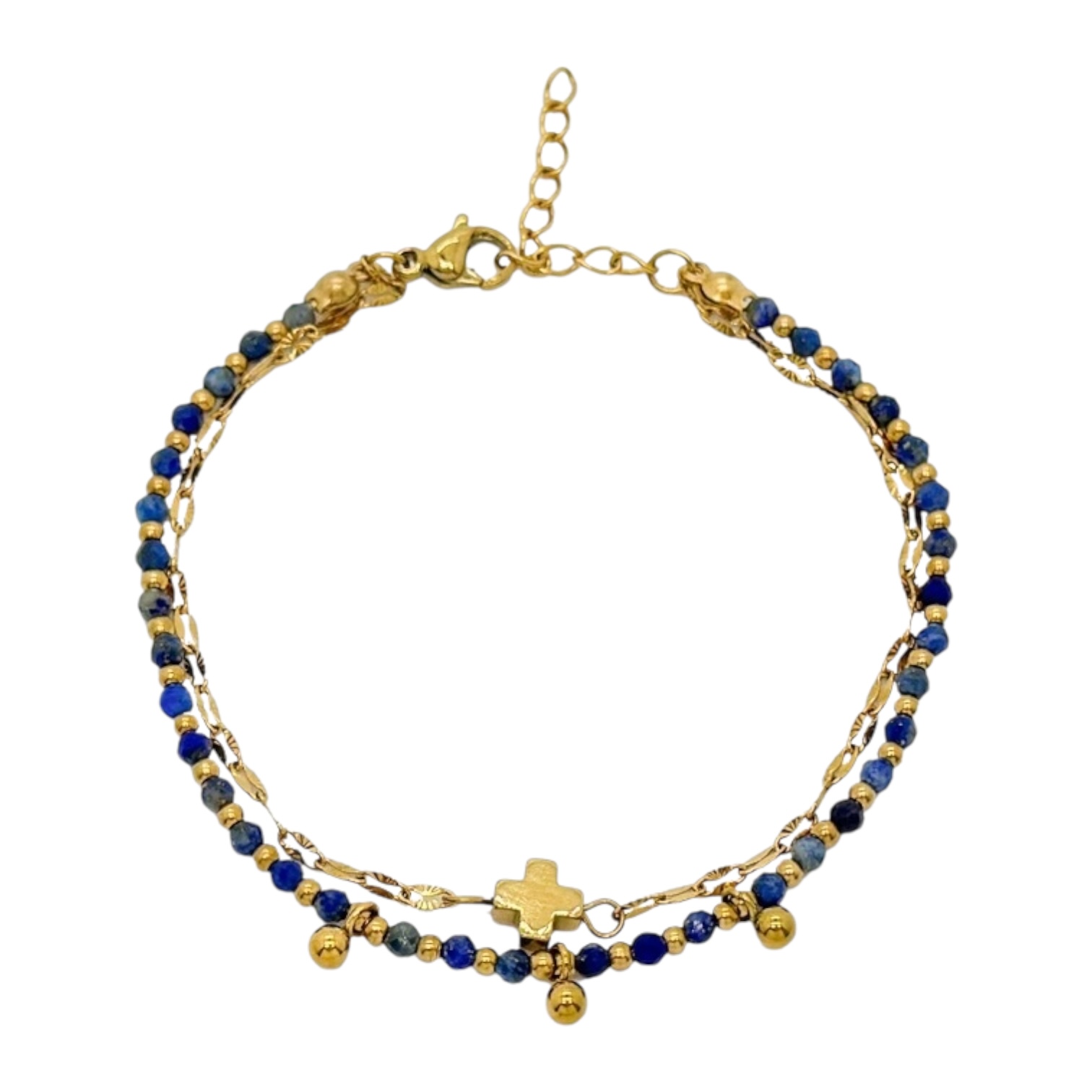 Lapis Lazuli Cross Bracelet