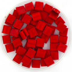 Miyuki Tila's 5 x 5 mm Metallic Matte Brick Red 2040