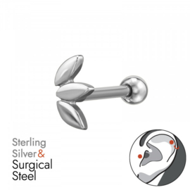 Leaf Piercing Sterling Silver