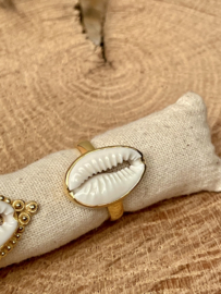 Cowrie Shell Ring Gold Vermeil