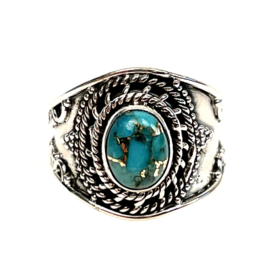 Turquoise  Boho Ring Sterling Silver