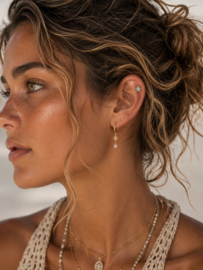 Opaal Zon Piercing - Gold Vermeil