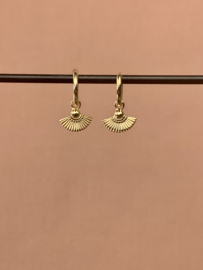 Fan Hoops Gold Vermeil Earrings