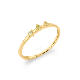 Peridot 3-Stone Ring Gold Vermeil