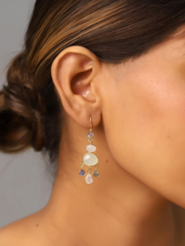 Thane Long Multi Stone Earrings Gold Vermeil