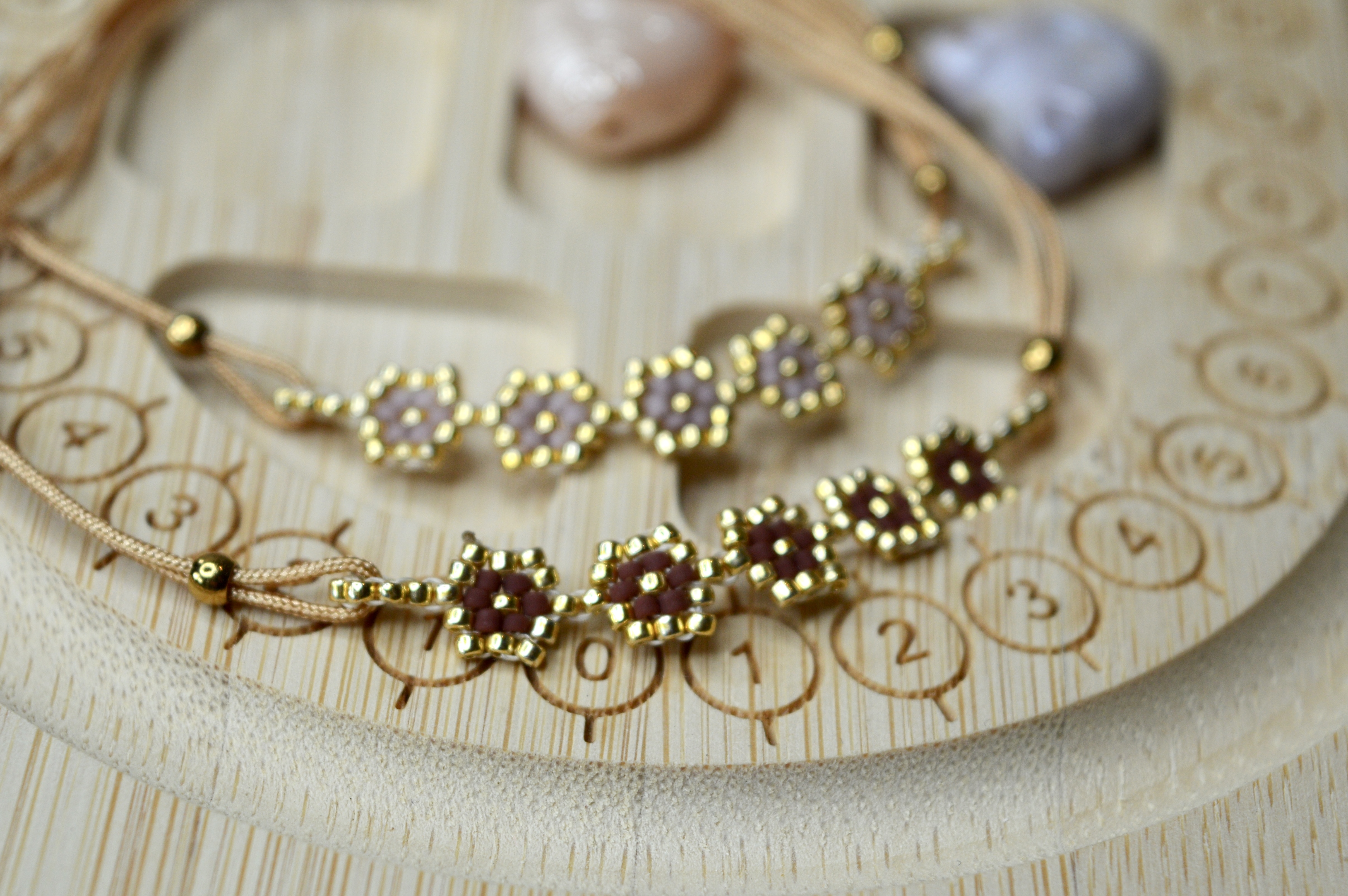 Beaded Flowers Bracelet Cinemon Latte