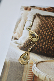 Boho Labradorite Earrings Brass
