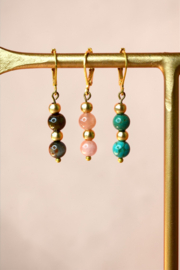 Turkoois Oorbel - Gold Plated