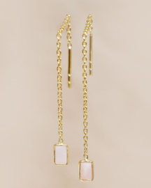 Pink Opal Rectangle Gold Vermeil Ear Chains / Muja Juma