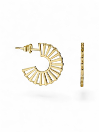 Windmill Semi-Hoop Oorstekers - Gold Vermeil