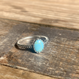 Oval Turquoise Ring Sterling Silver