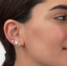 Pink Ice Cream Studs Gold Vermeil