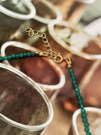 Green Onyx Necklace Gold Vermeil