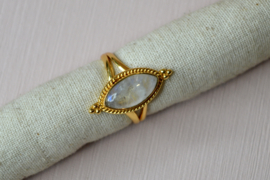 Moonstone Star Gazer Ring Gold Vermeil