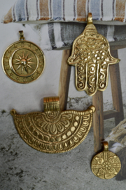 Hamsa Flower Hanger - Brass