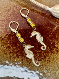 Dream Seahorse Oorbellen - Brass