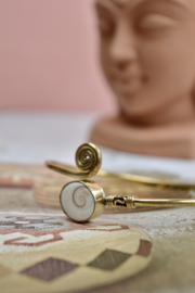 Shiva Eye Shell Bangle - Brass