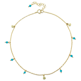 Turquoise Anklet Gold Vermeil Enkelbandje