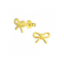 Bow Ear Studs Gold Vermeil / Oorstekers
