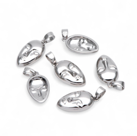 Face Pendant Silver Plated
