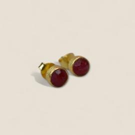 Ruby Studs Gold Vermeil