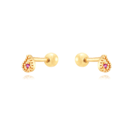 Ruby Zircon Piercing Gold Vermeil