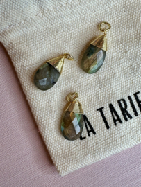 Wire Wrapped Labradorite Pendant Gold Plated (Large)