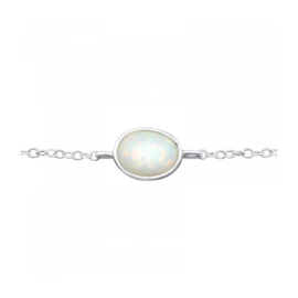 Fire Snow Opal Bracelet Sterling Silver / Armband