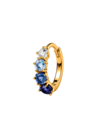 Blue Ombre Single Hoop  - Gold Plated