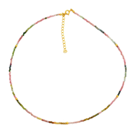Tourmaline Beaded Necklace Gold Vermeil